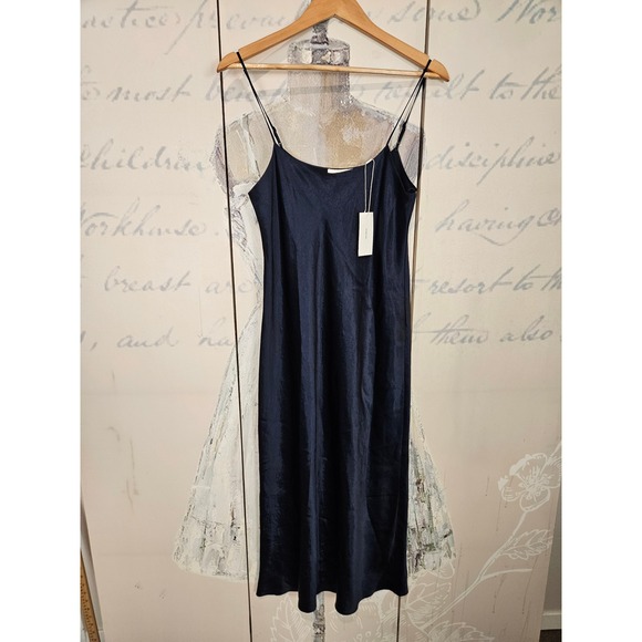 Vince Dresses & Skirts - NWT Vince Slip Dress Medium Coastal Blue Satin Naia Acetate Midi VR6855101